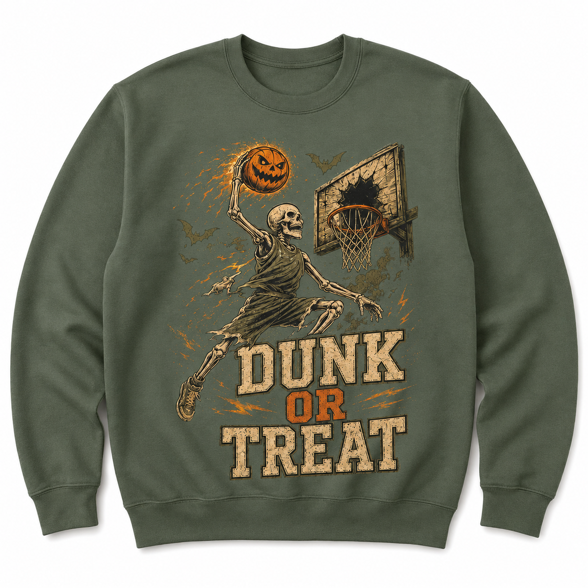 Dunk or Treat Basketball Halloween Skeleton Shirt