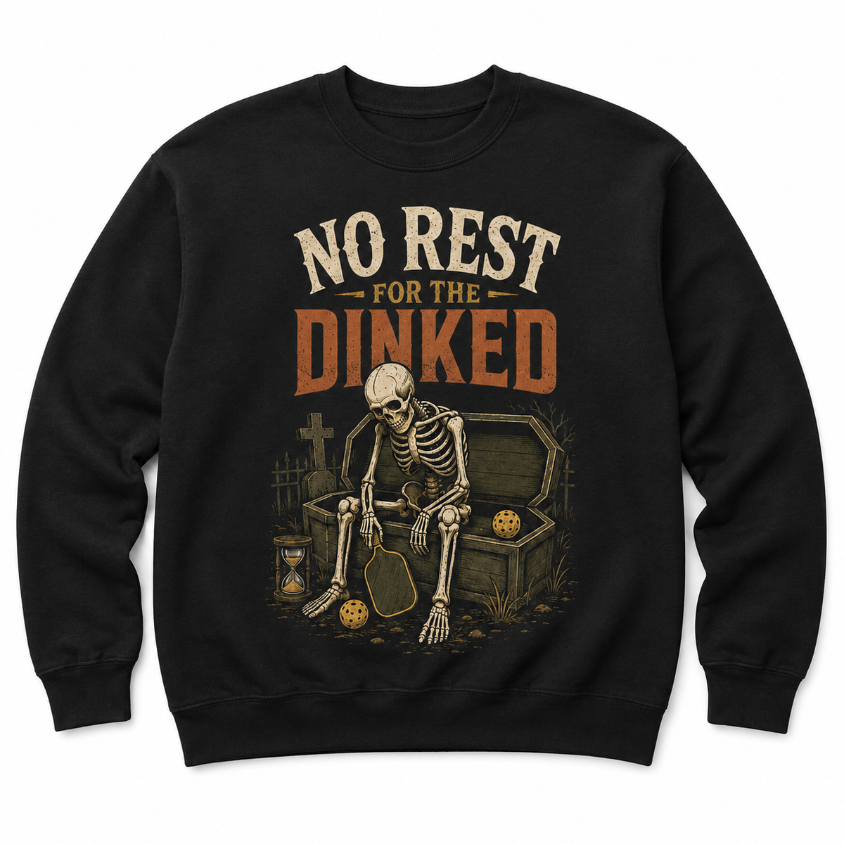No Rest for the Dinked Pickleball Halloween Skeleton Shirt