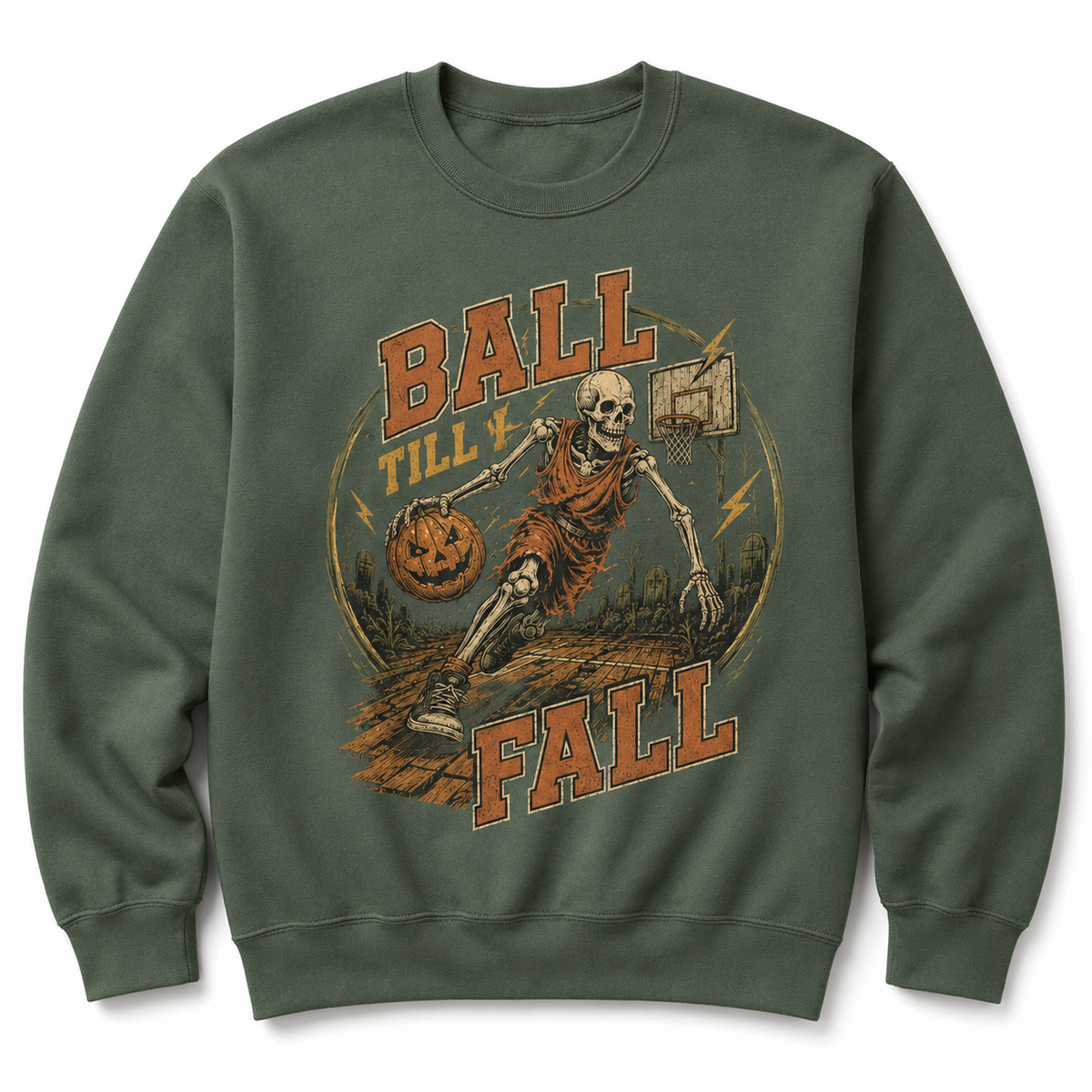 Ball Till I Fall Basketball Halloween Skeleton Shirt