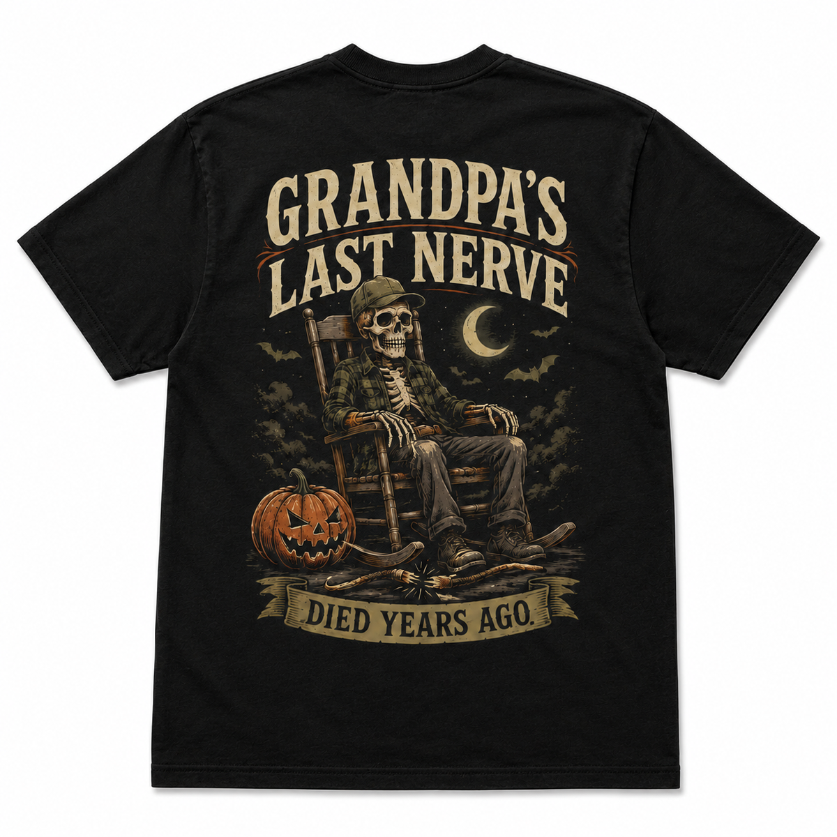 Grandpa’s Last Nerve Died Years Ago Halloween Skeleton Shirt
