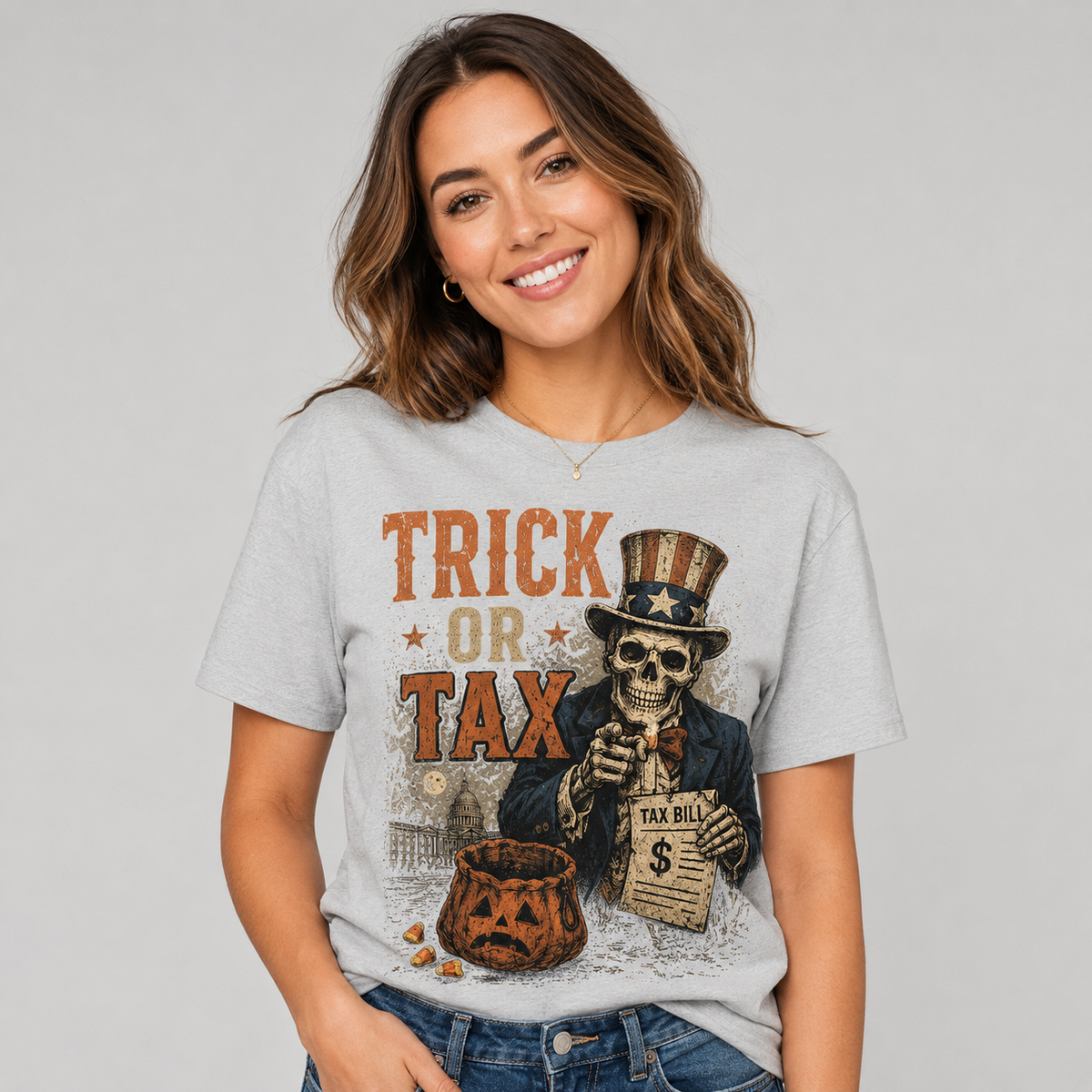 Trick or Tax Funny Political Halloween T-Shirt
